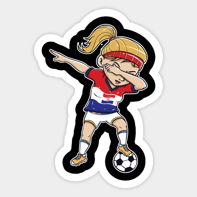 Dabbing Soccer Player Funny Croatia Fan T-Shirt girl Sticker by Pummli